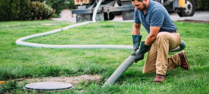 Septic system service at a rural home